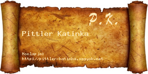 Pittler Katinka névjegykártya